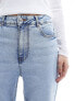 Miss Selfridge heart pocket straight leg jean in mid wash blue