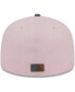 ფოტო #2 პროდუქტის Men's Pink, Blue Boston Red Sox Olive Undervisor 59FIFTY Fitted Hat