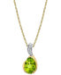 Фото #1 товара Macy's peridot (3/4 ct. t.w.) & Diamond Accent 18" Pendant Necklace in 14k Gold