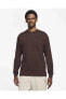 Фото #1 товара Sportswear Premium Essentials Long-sleeve M90 Pocket Kahverengi Erkek Sweatshirt