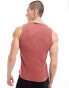 ASOS DESIGN muscle fit tank in red oil wash