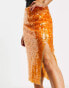 Фото #6 товара Something New x Emilia Silberg sequin midi skirt in orange