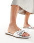 Фото #4 товара RAID Wide Fit Celini flat sandals in silver metallic