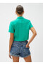 Фото #4 товара Standart Gömlek Yaka Düz Yeşil Kadın Gömlek 3sak60001ew