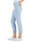 Фото #3 товара Petite Mid-Rise Curvy Roll-Cuff Embroidered Capri Jeans, Created for Macy's