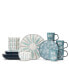 Фото #2 товара Wilson Blue 16 Pc. Dinnerware Set, Service for 4