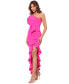 Women's Ruffled One-Shoulder Midi Dress