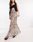 Reclaimed Vintage chiffon maxi skirt in animal print