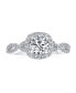 ფოტო #1 პროდუქტის Timeless Romantic 1.5CTW Halo Round Brilliant Cut Solitaire AAA CZ Infinity Engagement Ring Cubic Zirconia Pave Criss Cross Twist Band Sterling Silver