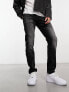 Only & Sons loom slim fit stretch jeans in washed black