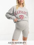 Фото #1 товара ASOS DESIGN Maternity over the bump basic legging short in grey marl