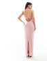 Murci exclusive cut out halterneck maxi dress in light pink