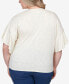 ფოტო #2 პროდუქტის Plus Size Cotton Lace Tie-Front T-shirt