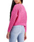 Фото #3 товара Women's V-Neck Open-Stitch Cotton Sweater