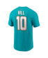Men's Tyreek Hill Aqua Miami Dolphins Player Name and Number T-shirt