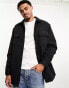 ASOS DESIGN oversized nylon shacket in black Черный, 2XS - Chest 34 - фото #1