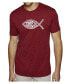 Фото #1 товара Men's Word Art T-Shirt - John 3:16 Fish Symbol