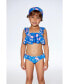 ფოტო #1 პროდუქტის Girl Two Piece Swimsuit Royal Blue Printed Pink Lemon - Child