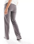 Mamalicious Maternity over the bump ribbed wide leg trousers in dark grey grau, XS - фото #5