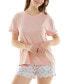 ფოტო #10 პროდუქტის Women's 2-Pc. Printed Short Pajamas Set