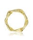 ფოტო #2 პროდუქტის 14K Gold Plated Round Cubic Zirconia thick interlocking chain Ring