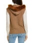 Фото #2 товара Qi Cashmere Hooded Cashmere Vest Women's Brown Xs