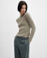 Фото #1 товара Women's Rhinestone Detail Ribbed Sweater