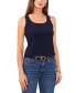 Women's Square-Neck Keyhole Split-Hem Sleeveless Top