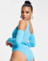 Фото #2 товара Unique21 one shoulder cut out bodysuit in cyan blue