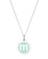 Фото #29 товара Auburn Jewelry mini Initial Pendant Necklace in Sterling Silver and Mint Enamel, 16" + 2" Extender