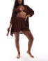 South Beach high waist beach short in brown