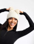 New Era NY pom pom beanie in light beige