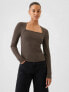 Фото #1 товара Modern Rib Square-Neck Top