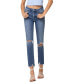 ფოტო #1 პროდუქტის Women's High Rise Distressed Hem Slim Straight Jeans