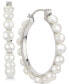 Фото #1 товара Серьги Macy's Cultured Pearl Hoop