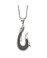 Фото #1 товара Chisel solid Black Carbon Fiber Hook Pendant Ball Chain Necklace