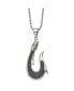 ფოტო #1 პროდუქტის Solid Black Carbon Fiber Hook Pendant Ball Chain Necklace