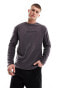 ASOS Dark Future relaxed long sleeve t-shirt in charcoal ribbed velour