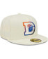 ფოტო #3 პროდუქტის Men's Cream Denver Broncos Chrome Color Dim 59FIFTY Fitted Hat