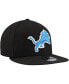 ფოტო #2 პროდუქტის Men's Black Detroit Lions Basic 9FIFTY Snapback Hat