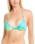 Фото #1 товара Sports Illustrated Swim Triangle Bikini Top Women's Green Xs
