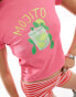 ASOS DESIGN baby tee with mojito drink graphic in pink Розовый, S - EU 36-38 - фото #3