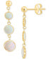 ფოტო #1 პროდუქტის EFFY® Opal Triple Drop Earrings (2-1/3 ct. t.w.) in 14k Gold