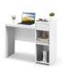 Computer Desk with Drawer Modern Laptop PC Desk with Adjustable Shelf and Cable Hole-White