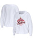 ფოტო #1 პროდუქტის Women's White Nebraska Huskers Diamond Long Sleeve Cropped T-shirt