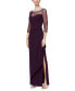 Фото #1 товара Women's Embellished-Neck Side-Ruched Illusion Dress