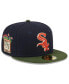 ფოტო #1 პროდუქტის Men's Navy Chicago White Sox Sprouted 59FIFTY Fitted Hat