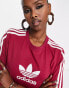 Фото #4 товара adidas Originals 'centre stage' trefoil t-shirt in maroon