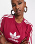 adidas Originals 'centre stage' trefoil t-shirt in maroon