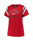 ფოტო #2 პროდუქტის Women's Cardinal Arkansas Razorbacks Plus Size Striped Tailgate Crew Neck T-shirt